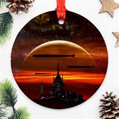 Science-fiction-digital-illustration Round Ornament (two Sides)