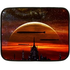 Science-fiction-digital-illustration Two Sides Fleece Blanket (mini) by Cowasu