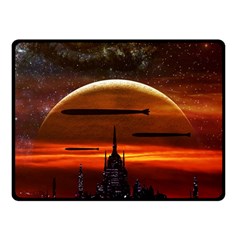 Science-fiction-digital-illustration Two Sides Fleece Blanket (small) by Cowasu