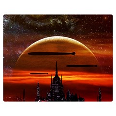 Science-fiction-digital-illustration Two Sides Premium Plush Fleece Blanket (medium) by Cowasu