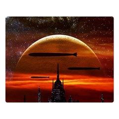 Science-fiction-digital-illustration Two Sides Premium Plush Fleece Blanket (large) by Cowasu