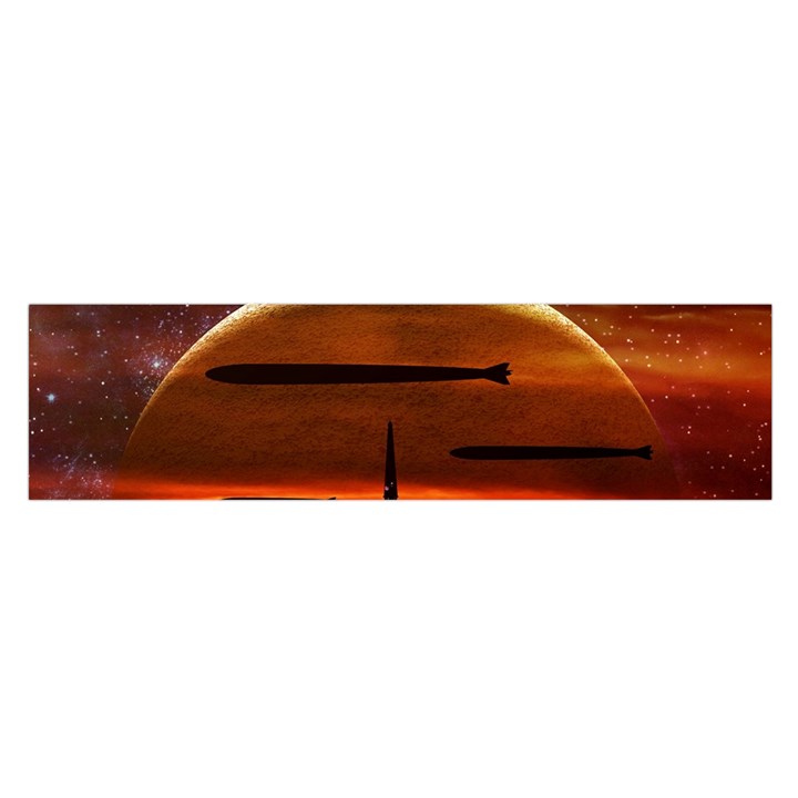 Science-fiction-digital-illustration Oblong Satin Scarf (16  x 60 )