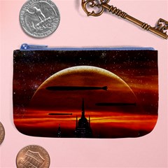 Science-fiction-digital-illustration Large Coin Purse by Cowasu