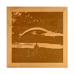 Science-fiction-digital-illustration Wood Photo Frame Cube by Cowasu