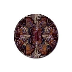 Abstract-design-backdrop-pattern Rubber Coaster (round) by Cowasu