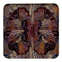 Abstract-design-backdrop-pattern Square Glass Fridge Magnet (4 Pack)