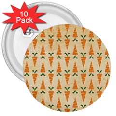 Patter-carrot-pattern-carrot-print 3  Buttons (10 Pack)  by Cowasu