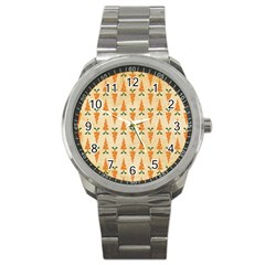 Patter-carrot-pattern-carrot-print Sport Metal Watch by Cowasu