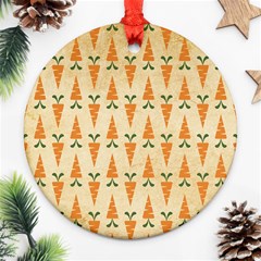 Patter-carrot-pattern-carrot-print Round Ornament (two Sides)