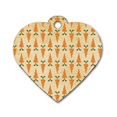 Patter-carrot-pattern-carrot-print Dog Tag Heart (one Side) by Cowasu