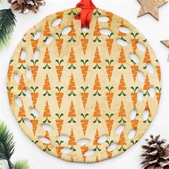 Patter-carrot-pattern-carrot-print Ornament (round Filigree)