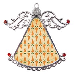 Patter-carrot-pattern-carrot-print Metal Angel With Crystal Ornament