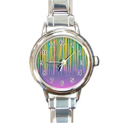 Background-colorful-texture-bright Round Italian Charm Watch