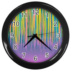 Background-colorful-texture-bright Wall Clock (black)