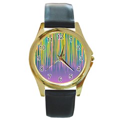 Background-colorful-texture-bright Round Gold Metal Watch