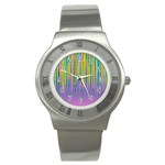 Background-colorful-texture-bright Stainless Steel Watch Front