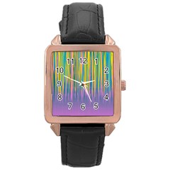 Background-colorful-texture-bright Rose Gold Leather Watch 