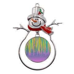 Background-colorful-texture-bright Metal Snowman Ornament