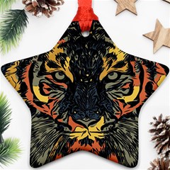 Tiger-predator-abstract-feline Ornament (star)