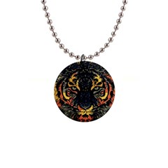 Tiger-predator-abstract-feline 1  Button Necklace by Cowasu