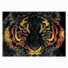 Tiger-predator-abstract-feline Large Glasses Cloth (2 Sides) by Cowasu