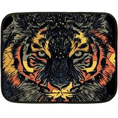 Tiger-predator-abstract-feline Fleece Blanket (mini) by Cowasu