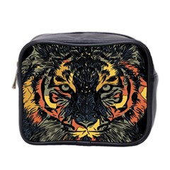 Tiger-predator-abstract-feline Mini Toiletries Bag (two Sides) by Cowasu