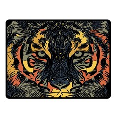 Tiger-predator-abstract-feline Fleece Blanket (small) by Cowasu