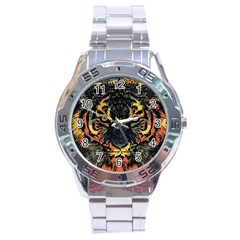 Tiger-predator-abstract-feline Stainless Steel Analogue Watch by Cowasu