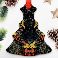 Tiger-predator-abstract-feline Ornament (christmas Tree) 