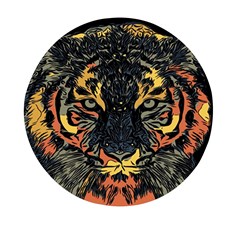 Tiger-predator-abstract-feline Mini Round Pill Box by Cowasu