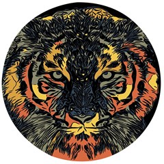 Tiger-predator-abstract-feline Wooden Bottle Opener (round) by Cowasu