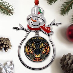 Tiger-predator-abstract-feline Metal Snowman Ornament