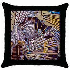 Abstract-drawing-design-modern Throw Pillow Case (black) by Cowasu