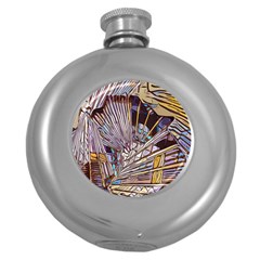 Abstract-drawing-design-modern Round Hip Flask (5 Oz) by Cowasu