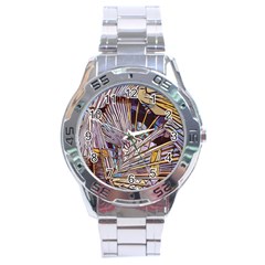 Abstract-drawing-design-modern Stainless Steel Analogue Watch by Cowasu