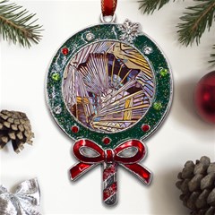 Abstract-drawing-design-modern Metal X mas Lollipop With Crystal Ornament