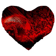 Planet-hell-hell-mystical-fantasy Large 19  Premium Flano Heart Shape Cushions by Cowasu