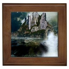 Sea-island-castle-landscape Framed Tile by Cowasu