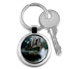 Sea-island-castle-landscape Key Chain (round) by Cowasu