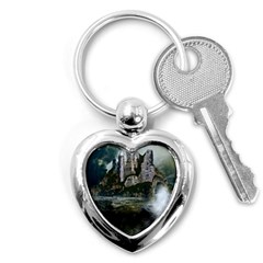 Sea-island-castle-landscape Key Chain (heart) by Cowasu