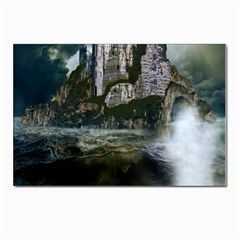 Sea-island-castle-landscape Postcard 4 x 6  (pkg Of 10) by Cowasu