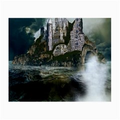 Sea-island-castle-landscape Small Glasses Cloth by Cowasu