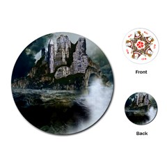 Sea-island-castle-landscape Playing Cards Single Design (round)