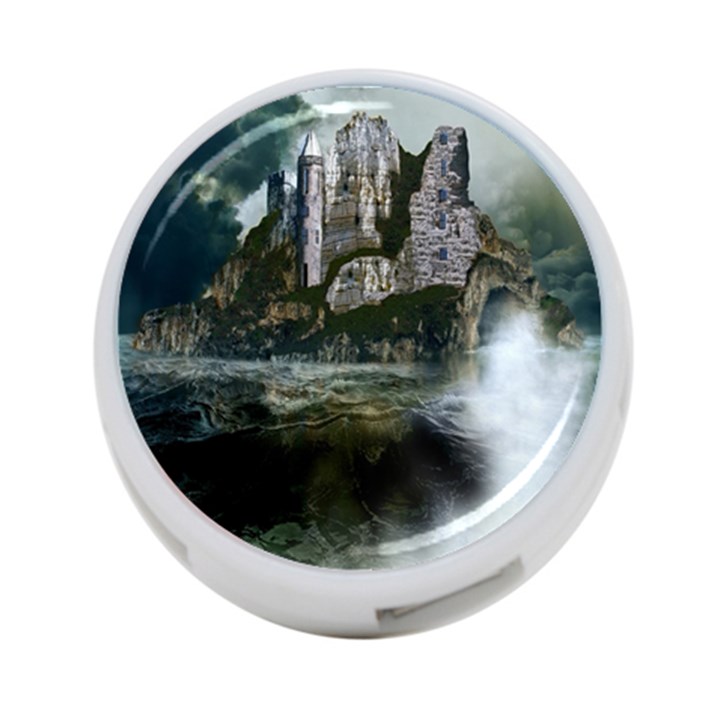 Sea-island-castle-landscape 4-Port USB Hub (Two Sides)