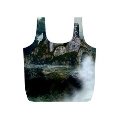 Sea-island-castle-landscape Full Print Recycle Bag (s) by Cowasu