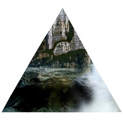 Sea-island-castle-landscape Wooden Puzzle Triangle by Cowasu