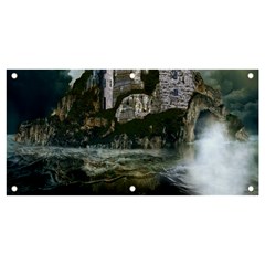 Sea-island-castle-landscape Banner And Sign 4  X 2  by Cowasu