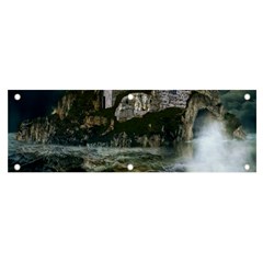 Sea-island-castle-landscape Banner And Sign 6  X 2  by Cowasu