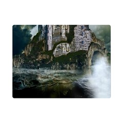 Sea-island-castle-landscape Premium Plush Fleece Blanket (mini) by Cowasu